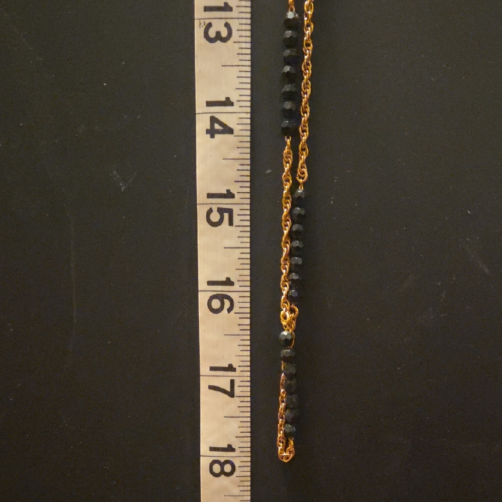 Gold and Black Beaded Necklace